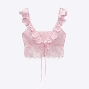 COPY - Zara Cropped Top with Openwork Embroidery